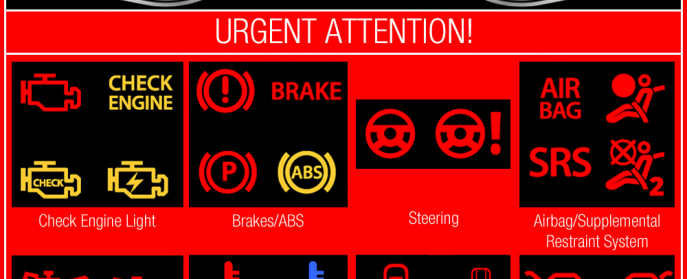 Diesel engine shop warning lights